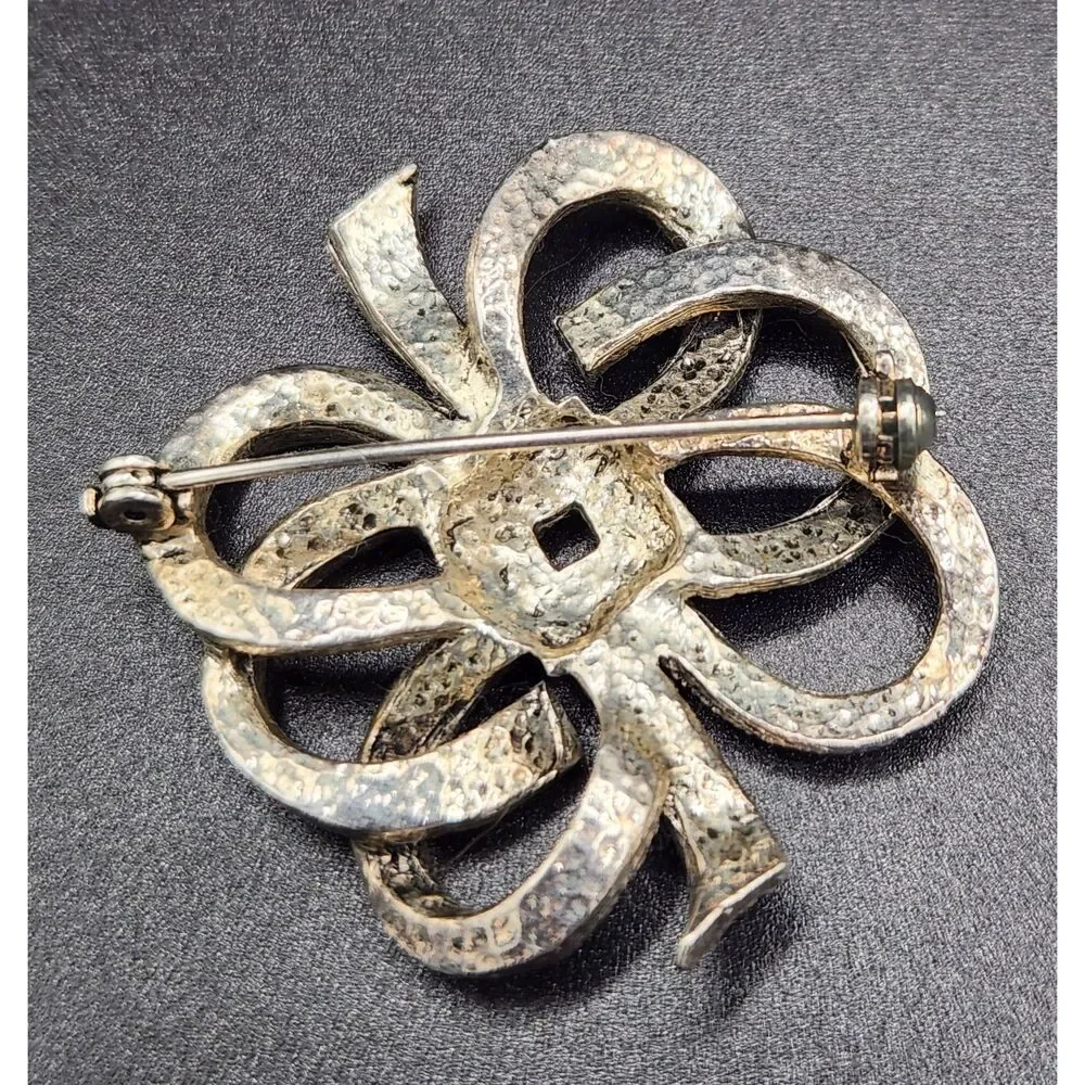 Vintage Silver-toned Marcasite Brooch